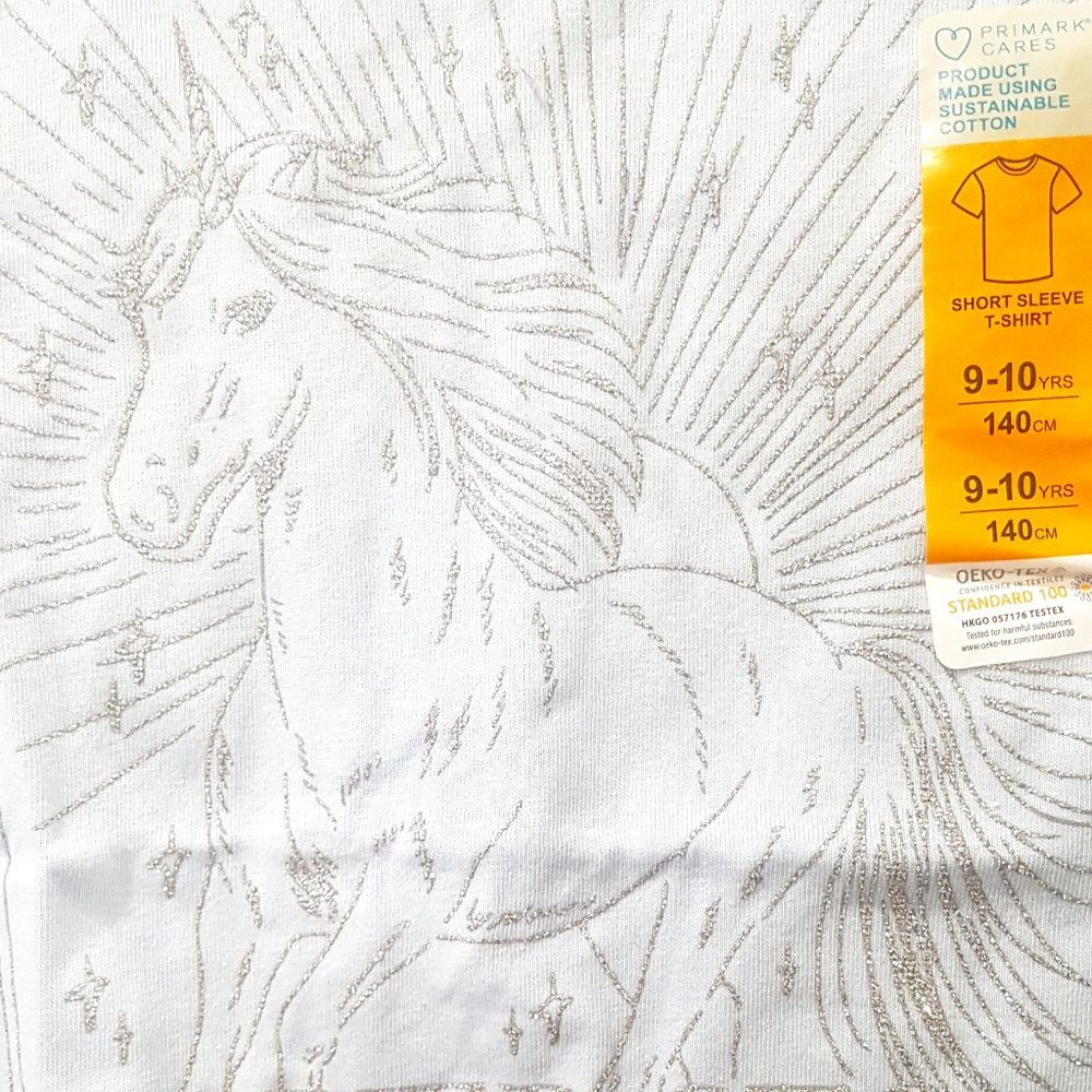 PRIMARK UNICORN/INSPIRATIONAL T-SHIRT LOGO GIRL SIZES 9-111YRS